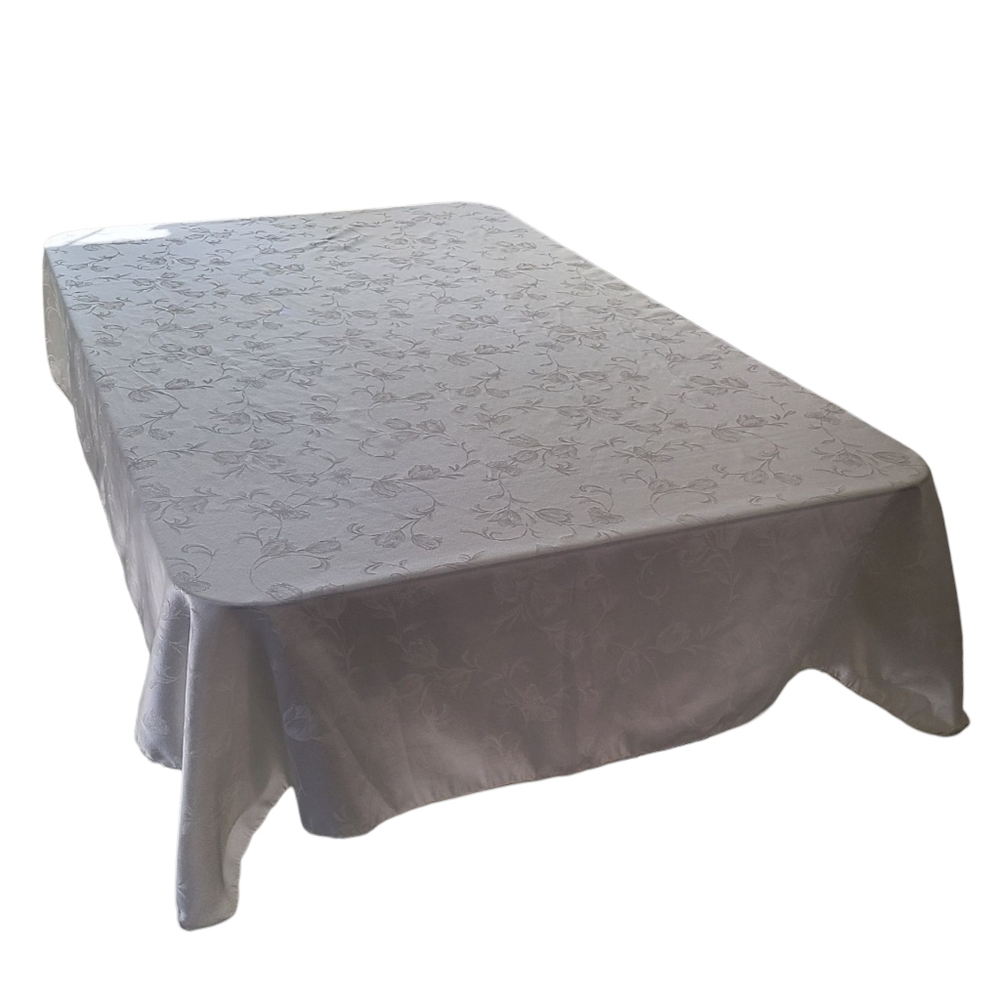 Elegant Floral Ivory Tablecloth